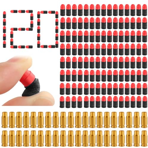 160 Stück,Schaumstoff Munition,Spielzeugwaffe Zubehör,Pistole Zubehör,Munition für kinderpistolen（Die Farbe der Aufzählungszeichen ist zufällig）(Kugel)