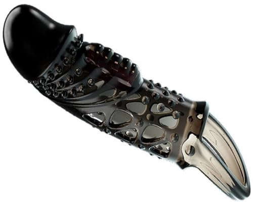 CECELIA Manicotto del pene Guaina del pene Ispessito antiscivolo per l'ingrandimento Estendere Allungare il pene Migliorare la resistenza e erezione Vibratore Sex Toys Masturbatore uomo coppie (Nero)