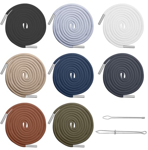 Kordel für Jogginghose Kordel für Hoodie Hosen Kordel 8pcs 130cm Kordel für Hosenbund und Durchziehnadel für Sporthosen Jacken Sweatshirts Kordelzug