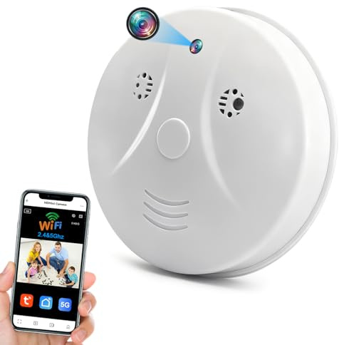 Kaelera Telecamera Nascosta Spia WiFi 5G, Microcamere Spia Senza Fili, 1080P Mini Spy Cam Visione Notturna Rilevamento di Movimento, Tuya Videocamera Sorveglianza per Casa e Ufficio