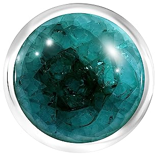 Andante Keramik CHUNK Click-Button Druckknopf (Pfaublau) für Chunk-Armbänder, Chunk-Ringe und andere Chunk-Accessoires