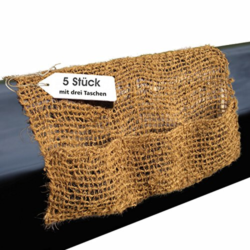 Kokos - Pflanztasche natur - 100cm breit | 3 Fächer - 5 Stück