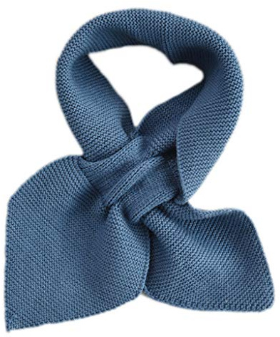 Écharpe tricotée à col croisé pour femme – Épais chaud couleur unie Crochet Loophole Slim Neckerchief Sweet Bowknot Cache-cou