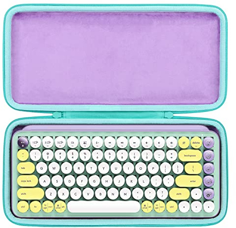 co2CREA Duro Viaggio Caso Copertina coustodia per Logitech POP Keys Tastiera Meccanica Wireless(solo scatola,Case Only) (Viola)