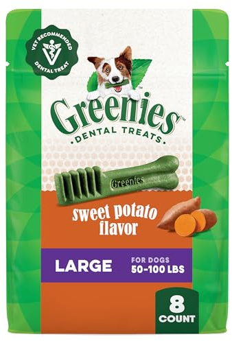 Greenies Large Dog Dental Chews, Sweet Potato Flavor, 12 oz. Pack, 8 Count