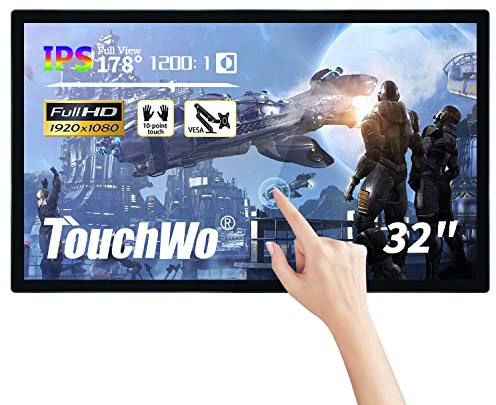 TouchWo Pizarra Inteligente táctil 32 Pulgadas, Pizarra interactiva y Smart TV 16:9 FHD 1080P, PC Todo en uno con Windows 10 para la Industria, la Oficina y el Aula, Pantalla de Monitor Vertical