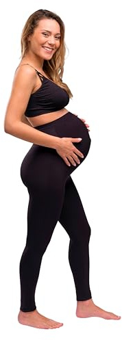 Carriwell Leggings Premama sin Costuras | Tejido Suave y Transpirable | Sujeción para Vientre y Espalda, Antideslizante y Opaco | para Todo el Año y para Pieles Sensibles | Ideal para Fitness | L