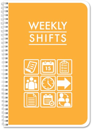BookFactory Work Schedule Book/Weekly Employee Hourly Shift Schedule Planner/Hours/Vacation Log Book/Notebook - 120 Pages, 6'' x 9'', Wire-O (Made in USA)