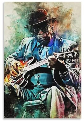 Leinwand-Poster für John Lee Hooker Blues Sänger, bunt, dekoratives Gemälde, Wandkunst, Bild, Druck, moderne Dekoration, 20 x 30 cm