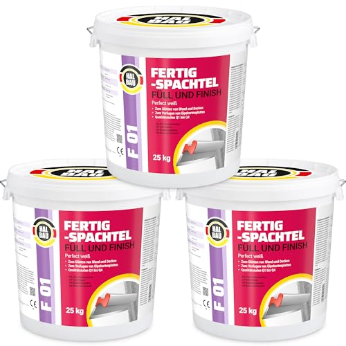 Färdig spatel, fyllningsfinish Q1-Q4, fogspackel inuti 75 kg, perfekt vit, utjämning fogning GK plattor halvkonstruktion F01