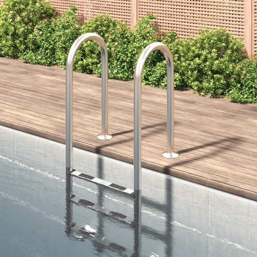Rantry Escalier pour piscine hors sol, Accessoire piscine 54 x 38 x 158 cm en acier inoxydable 304, décor de meubles d'intérieur/extérieur pour plage extérieure piscine jardin h2
