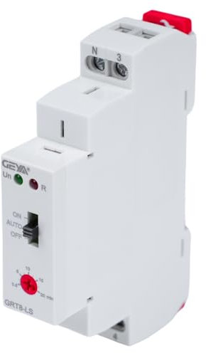 Buyweek GRT8-LS Interrupteur de minuterie d'escalier sur Rail Din 230VAC 16A 0.5-20 Minutes Interrupteur d'éclairage de Couloir de Retard