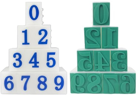 Set mit 10 abnehmbaren Zahlenstempeln für Kunst, Handwerk, 0–9, Zahlenstempel für Kinder, Erwachsene, Kartenherstellung, Scrapbooking und Unterricht