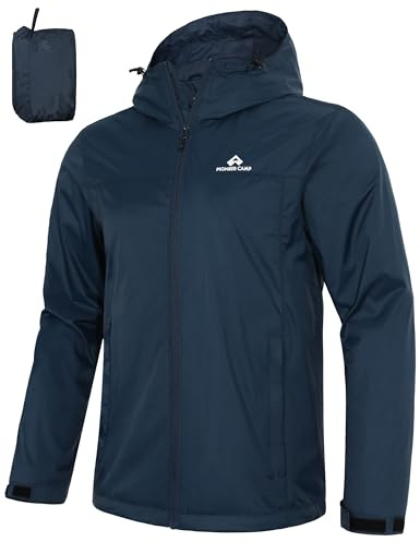 Pioneer Camp Veste Imperméable Homme Coupe-Vent - Veste de Pluie Homme Respirante avec Capuche - Imperméable Windproof Outdoor pour Randonnée, Camping, Vélo