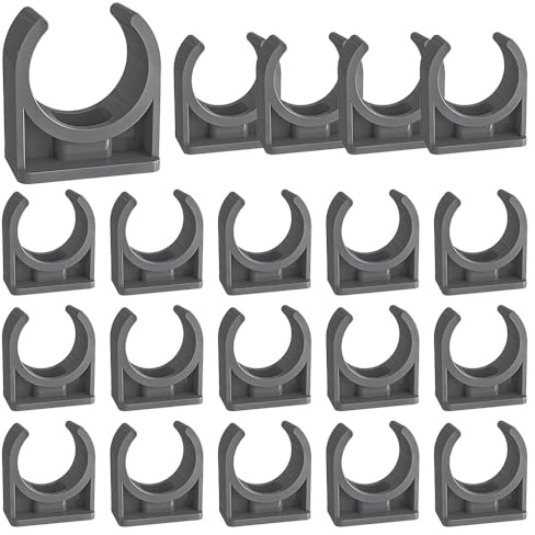 TONGIHS 20 Piezas Abrazadera de tubo, Abrazaderas en U, Abrazaderas de PVC, para fijar tuberías de acero inoxidable, tuberías de plástico, mangueras de goma y tuberías de gas