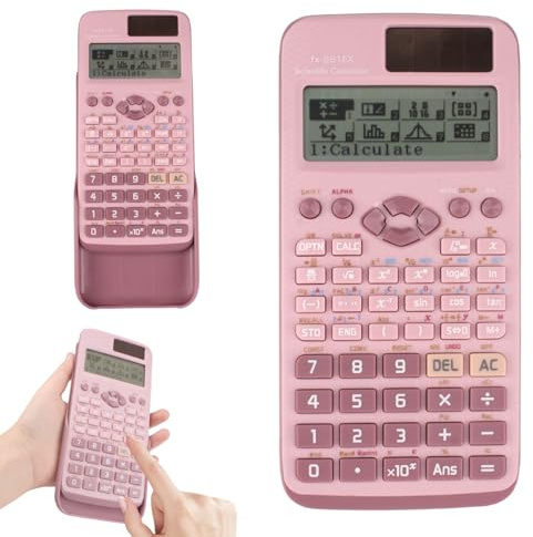 FX-991EX Scientific Calculator with 552 Functions, Engineering Calculator, Math Calculator with 10+2 Digit Screen Display for Universities and Engineering,Teaching, School, Offices, Pink Christmas