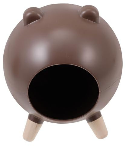 Veemoon Cachette pour Hamster en Plastique Marron Maison D’Intérieur pour Petits Rongeurs Nid Isolant Toutes Saisons Décoration Pratique pour Cage Lit Confortable pour Cobaye et