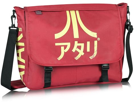 Meroncourt BIO-MB221005ATA Messenger Bag with Japanese Logo, Red (Crimson Red)