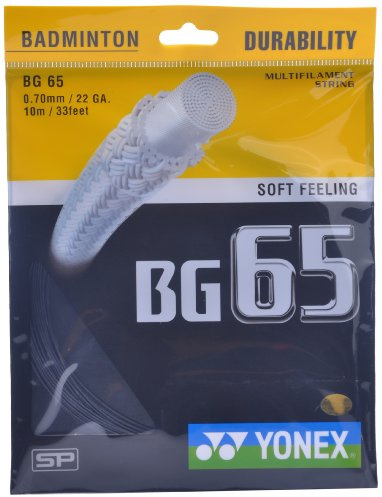 Yonex Badminton Strings Bg 65, 0.70Mm (Black)