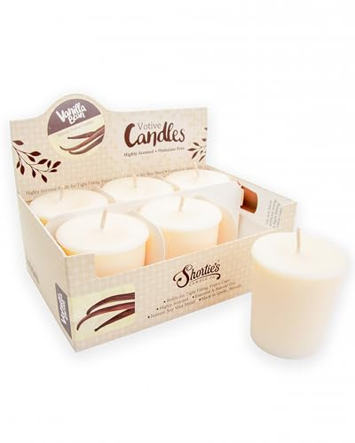 Vanilla Bean Soy Votive Candles - Scented with Natural Fragrance Oils - 6 Beige Natural Votive Candle Refills - Bakery & Food Collection