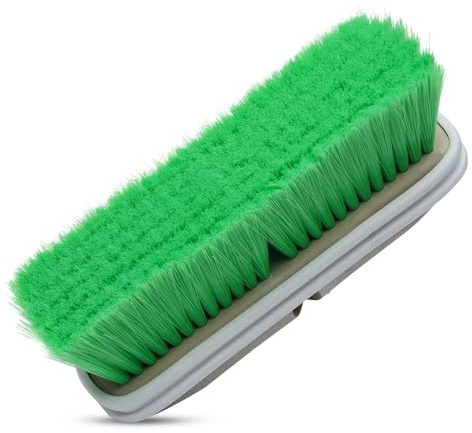 Nanoskin Premium 10-Inch Green Nylon Fountain Vehicle Wash Brush with Flagged-Tip Bristles, Flow-Thru Hole & Tempered Handle Hole, Car/Truck/RV Detailing | Cleaning Tool for Professional and Home Use