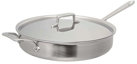 All-Clad 8701004844 Stainless Steel 5-Ply Dishwasher Safe 4 Qt. Essential Pan with Lid