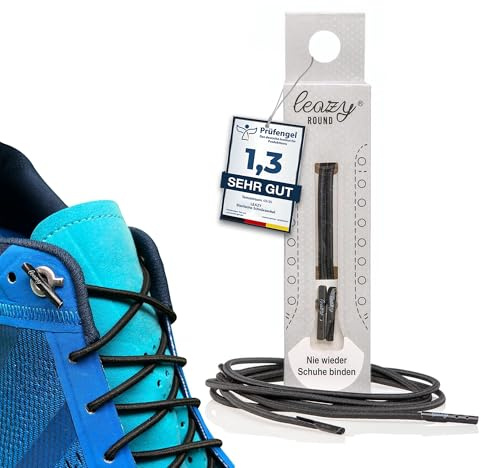 leazy Round - Cordones Redondos de Enganche Elásticos – Cordones de Goma sin Nudos – Soporte Estable y Adaptación al Pie para Deporte y Actividades de Ocio