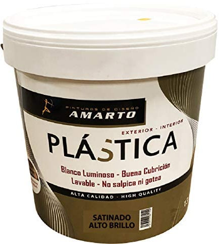 Amarto Pintura Plastica Alto Brillo, para paredes de yeso, escayola, cemento, etc. (13 L.)