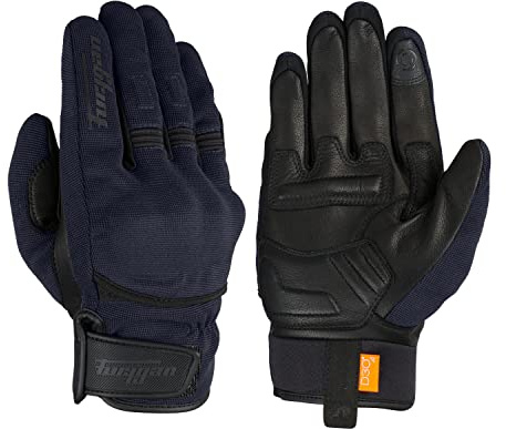 Furygan Jet D3O - Guantes de Moto para Hombre - Palma 100% Piel - Táctiles - Confortables - Guantes de Verano - Transpirables y Ligeros - Protección metacarpiana D3O