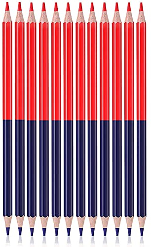 Ncheli 12 pcs Farbstifte,Faserschreiber Stifte Buntstifte Etuis und Displays rot/blau Doppelkopf verfügbar