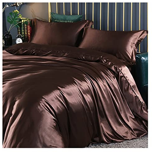 SYT-MD Sabanas Juego de Ropa de Cama con sábanas Consejo de Ropa de Cama de satén de Seda de Morera (Color : 12, Size : 150x200cm 4 pcs Set)