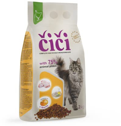 CiCi Komplett-Trockenfutter für Katzen, für Erwachsene und kastrierte Katzen, mit Geflügel, 2 kg