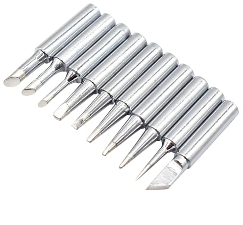Simsky 10 Punte Saldatore Stagno, Punte di Ricambio Saldatore Stagno Set, Punte per Saldatore Senza Piombo Diversi Modelli di Punta per Saldatore per Saldatura (900M-T)