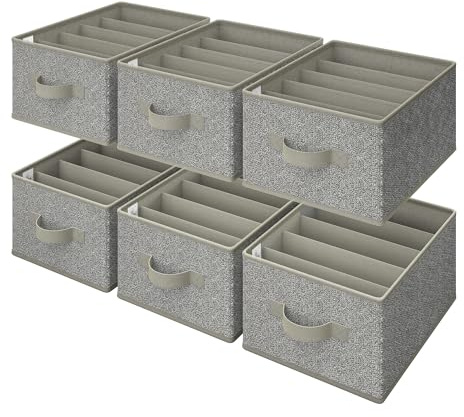 GRANNY SAYS Jeans Organizers, 6 Stück Hosen Organizers für Kleiderschrank, Grau Aufbewahrungsboxen Kleiderschrank, Faltbare Schrank Organizer Kleidung Pullover Tshirt Organiser