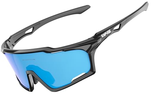 KAPVOE Fahrradbrille mit PC-Gläsern, Belüftungssystem, TR90 Rahmen, UV400 Schutz - Sportbrille für Damen und Herren, MTB, Autofahren, Sport-Sonnenbrille 05