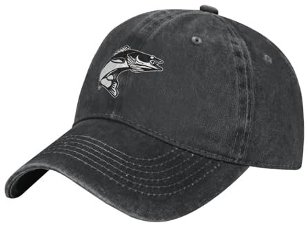 Baseball Cap Zander Fisch Schwarz Trucker Hut Classic Baseballkappe Verstellbare Baseballmütze Für Außenbereich Reisen Running