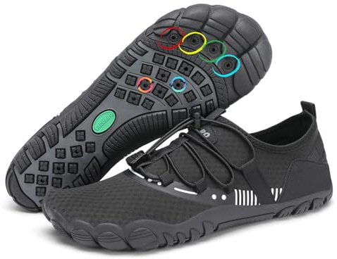 SAGUARO Scarpe da Scoglio Mare Donna Uomo Asciugatura Rapida Scarpette da Scoglio Antiscivolo Scarpe da Spiaggia per Acqua Immersione Nuoto Surf Vela Canottaggio Nero Notte,Gr.38