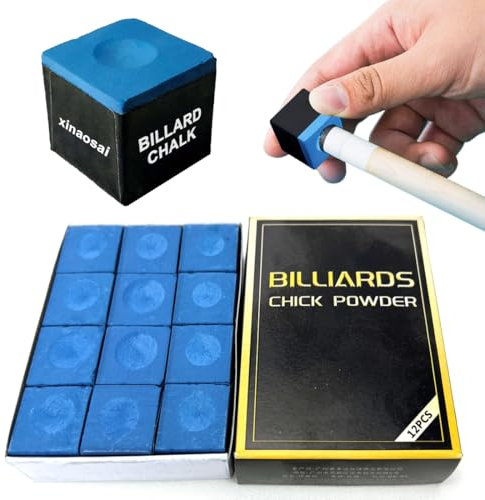 CATOR 12 Pcs Billardkreide, Queuekreide, rutschfeste Pool Queue Kreide, Premium-Queue-Kreide-Set für Profi- und Heimspieler