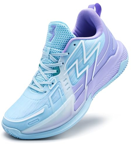 BINQER Chaussures de Basket-Ball for Hommes légères et durables for Les matchs d'entraînement de Sports de Plein air(Blue+Purple-6,39 EU)