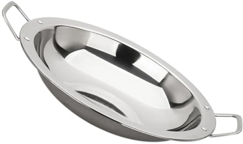 BESTYASH Pentola e Padella Da Cucina in Acciaio Resistente 26 Cm Doppio Manico, Riscaldamento Rapido e Resistente Al Calore, Accessorio Per Uso Domestico e Cucina Quotidiana