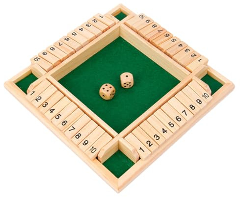 Beaupretty Holzbrettspiel Zahlen Würfelspiel mit Rutsch Boden Unterhaltsames Gesellschaftsspiel für Erwachsene und Intelligentes Denkspiel für Familien und Partys Langlebiges Holzspielzeug