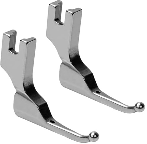 2PCS Sequin & Bead Sewing Presser Foot Set, Special Wedding Dress Fabric Presser Foot with/Walking Foot for Beaded Fabrics, Sewing Machine Accessories (With + Without Beads)