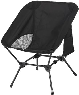OPIGJUFD Silla de Director Plegable Taburete de Pesca Playa Estructura Cuadrada, práctica Silla Plegable Camping Cuatro Esquinas, Ligera Luna Tubo Hierro(Black)