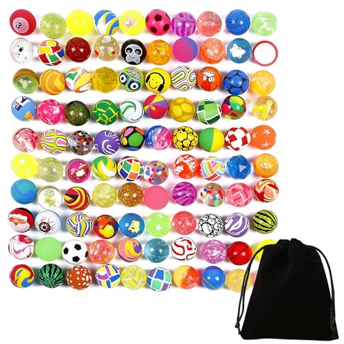 Zhixan 60Pcs Bouncy Balls, Fun Gifts, Kids Girls Boys Theme Parties