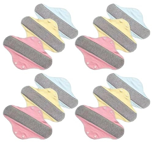 Almohadillas menstruales de tela de algodón, lavables, compresas sanitarias para mamás, compresas femeninas, para incontinencias, lavables, menstruales