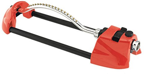 DRAMM 15001 ColorStorm Premium Metal Oscillating Sprinkler with Brass Nozzle Jets, Red