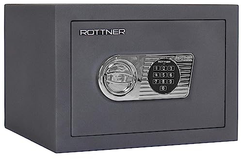 Rottner Toscana 40 EN1 Möbeltresor bohrgeschütztes Elektronikschloss leichter Feuerschutz HxBxT 300x420x390 mm 1 verstellbarer Fachboden Wertschutzschrank Befestigungsmaterial