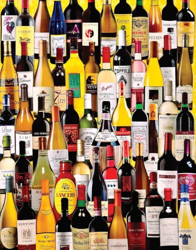 White Mountain Cardboard Jigsaw Puzzle 1000 Pieces 24-inch x 30-inch, Wine Bottles