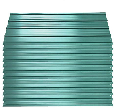 DKIEI 12 PCS Roof Sheets Corrugated Roofing Sheets Shed Panels Rustproof Galvanized Metal for Greenhouses, Sheds, Carports, Huts, Kennels or Garages, Green