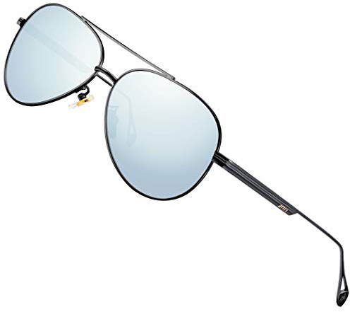 ATTCL Gafas de sol de piloto polarizadas para hombre con protección UV con montura de metal QL2033 silver